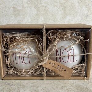 Rae Dunn Large Christmas Ornament Peace Noel Magenta NIB